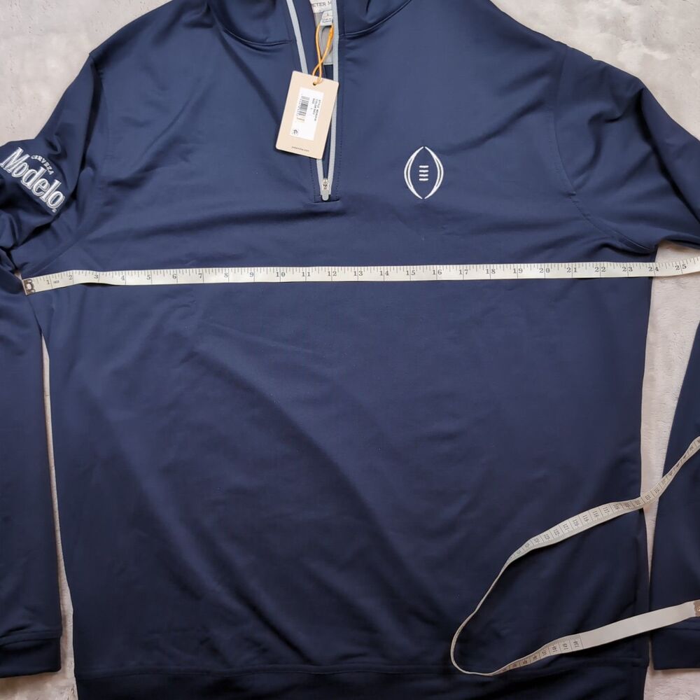 Peter Millar Perth Performance 1/4 Zip Pullover Mens Large Navy Blue NWT NEW - Picture 8 of 12